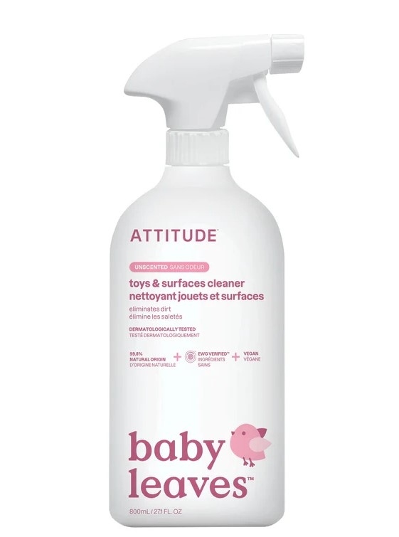 Solutie Ecologica pentru Curatat Suprafete si Jucarii, Vegan, Fara Parfum, 800 ml - ATTITUDE