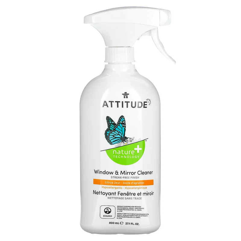 Solutie ecologica pentru geamuri si oglinzi Citrus Zest, 800ml - ATTITUDE
