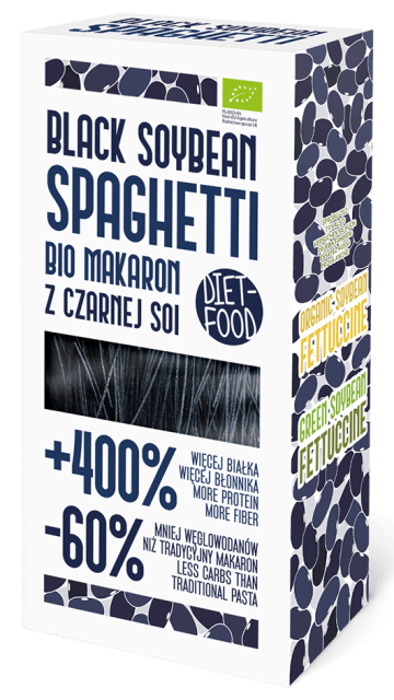 Spaghetti bio din soia neagra, low carb, 200g - Diet-Food
