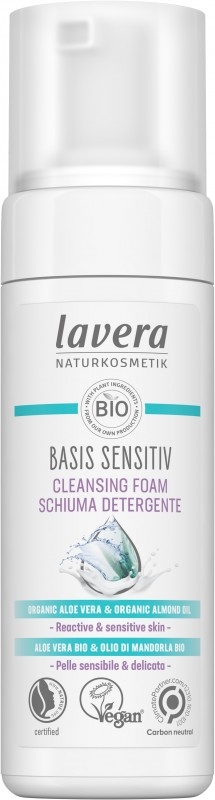 Spuma de curatare pentru ten sensibil, fara parfum, Basis Sensitiv, 150ml - Lavera
