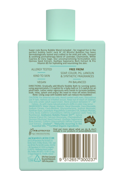 Spumant de baie pentru copii si piele sensibila Blissful Bubbles, 300ml - Jack n Jill