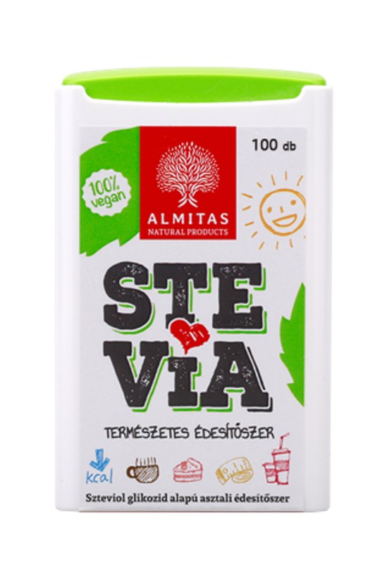 Stevia indulcitor natural, 100 comprimate - Almitas