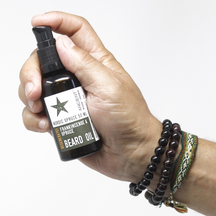 Ulei de barba natural cu tamaie Nordic Spruce, 50ml - Ancient Wisdom