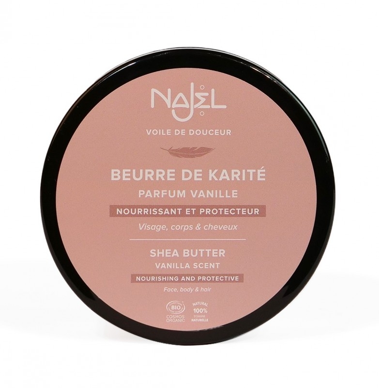 Unt de shea organic cu aroma de vanilie, 100g - NAJEL