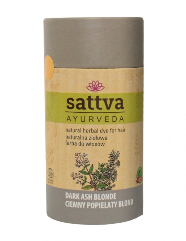 Vopsea Henna Blond Cenusiu Inchis Sattva Ayurveda, Certificata Naturala, Curly Girl Approved, 150g