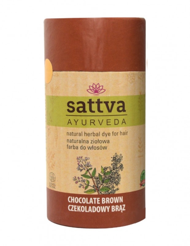 Vopsea Henna Saten Ciocolata Sattva Ayurveda, Certificata Naturala, Curly Girl Approved, 150g