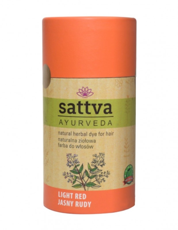 Vopsea de par Henna Cupru Light Red Sattva Ayurveda, Certificata Naturala, Curly Girl Approved, 150g