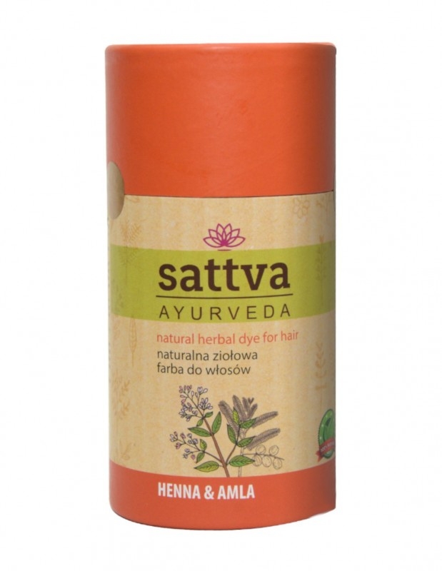 Vopsea de par Henna si Amla Sattva Ayurveda, Certificata Naturala, Curly Girl Approved, 150g