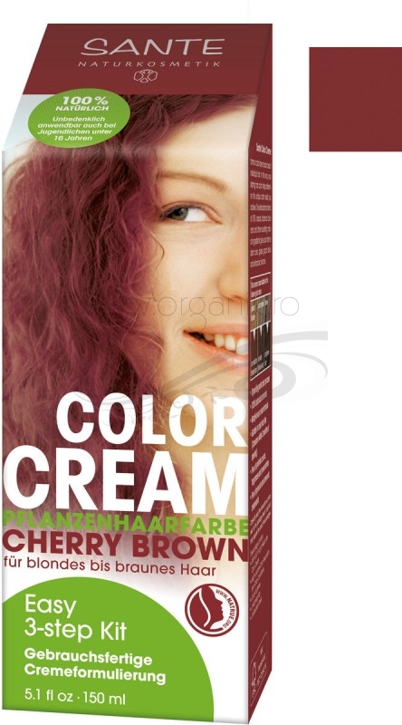 DELISTAT Vopsea de par CREMA 100% naturala, Cherry Brown - SANTE NATURKOSMETIK