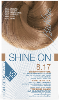 Vopsea de par hipoalergenica Shine On HS, Teak Light Blonde 8.17 - Bionike