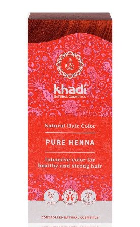 Vopsea de par naturala Henna pura (Rosu) - Khadi