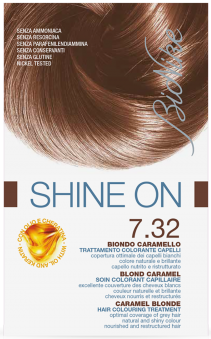 Vopsea de par tratament Shine On, Caramel Blonde 7.32 - Bionike