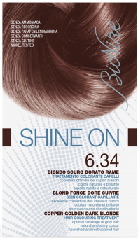 Vopsea de par tratament Shine On, Copper Golden Dark Blonde 6.34 - Bionike