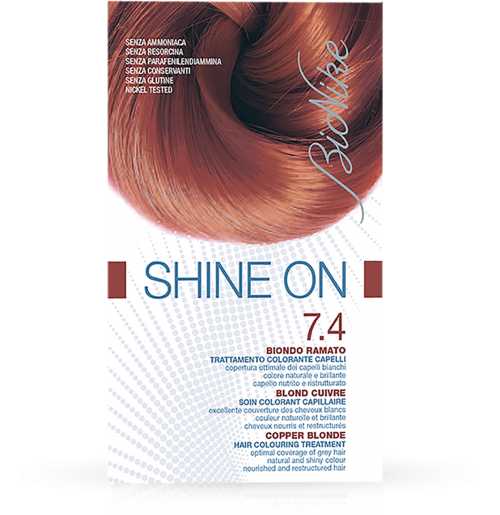 Vopsea de par tratament Shine On, Copper Blonde 7.4 - Bionike