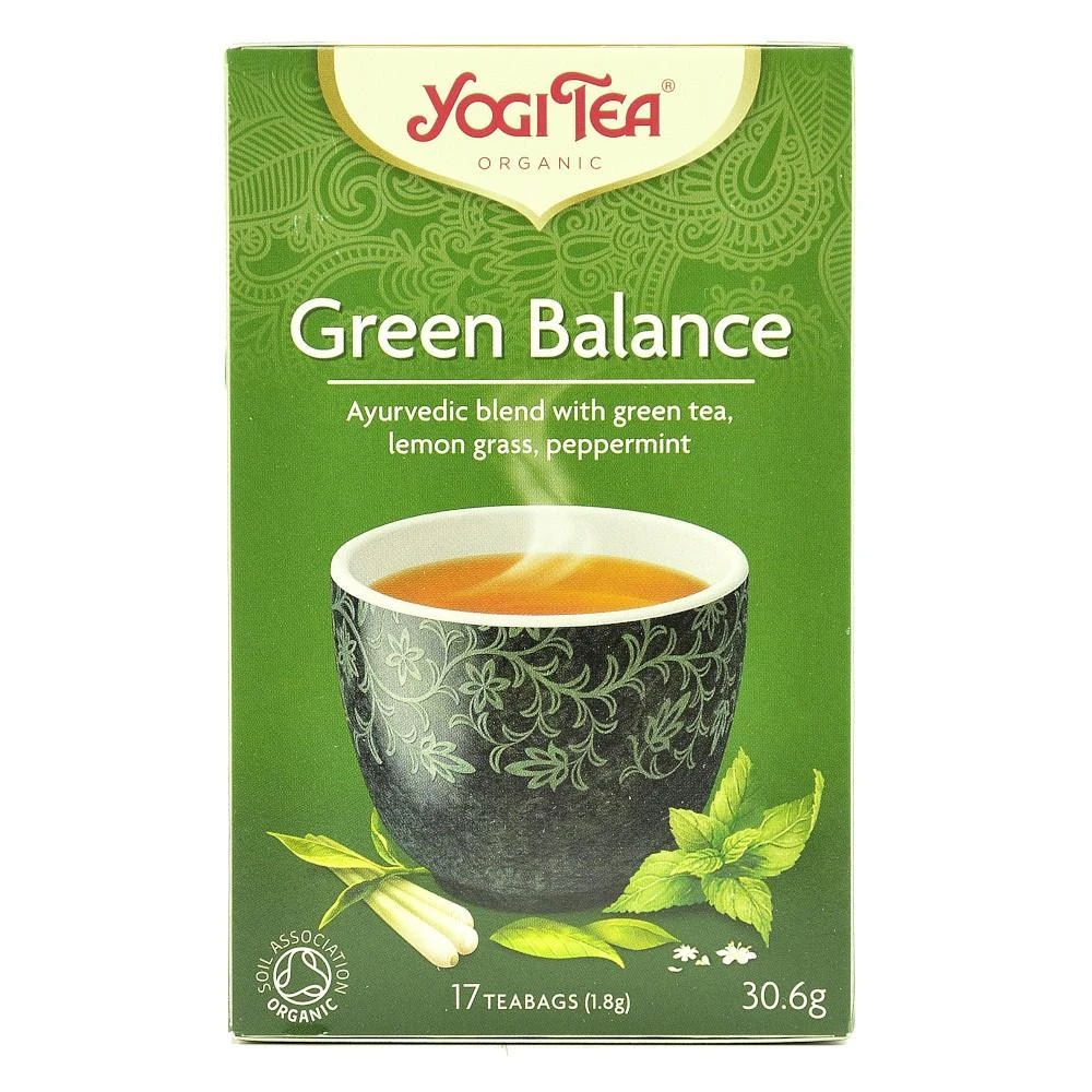 Yogi Tea Green Balance, ceai ayurvedic bio cu ceai verde, lemongrass si menta