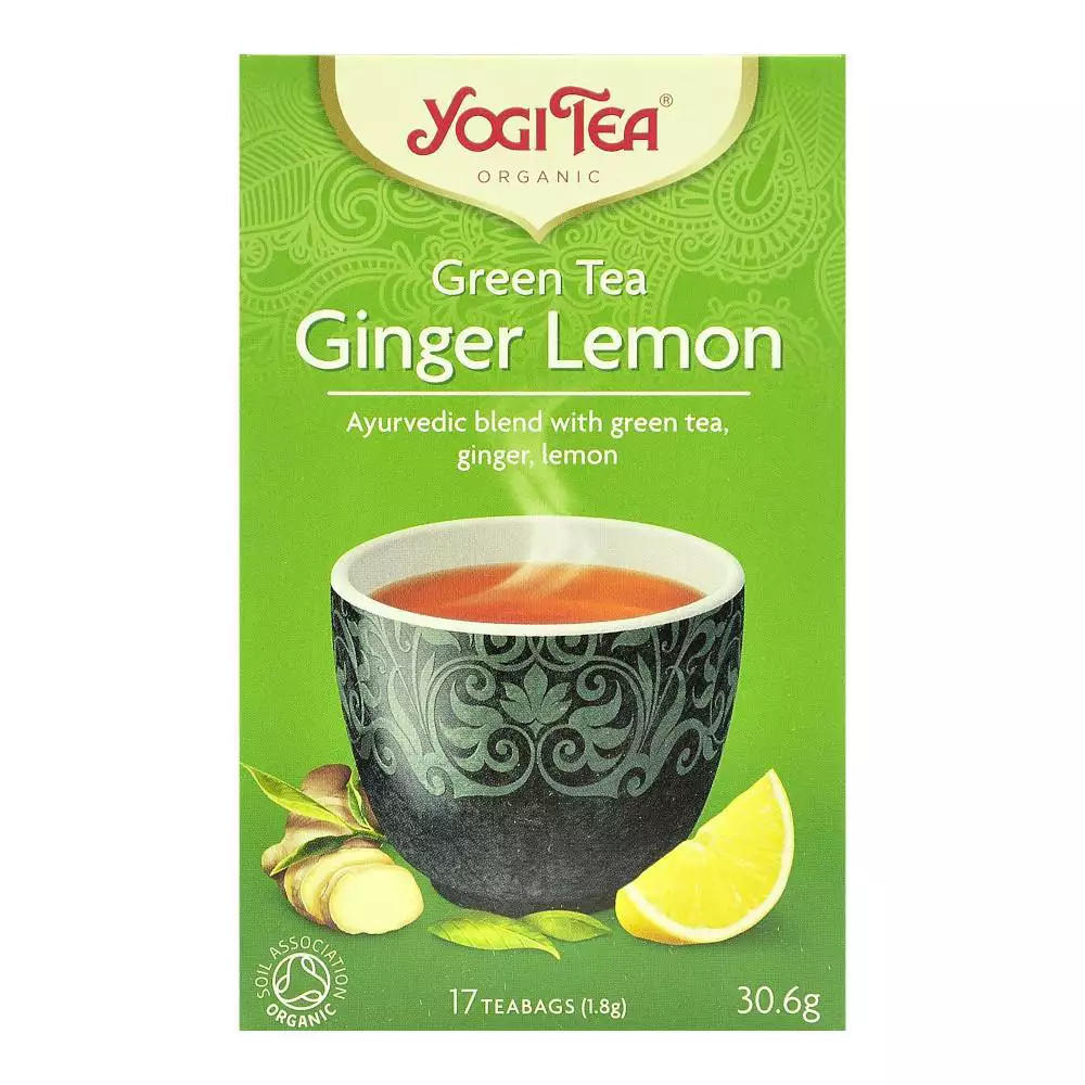Yogi Tea Green Tea Ginger Lemon, ceai ayurvedic BIO cu ceai verde, ghimbir si lamaie