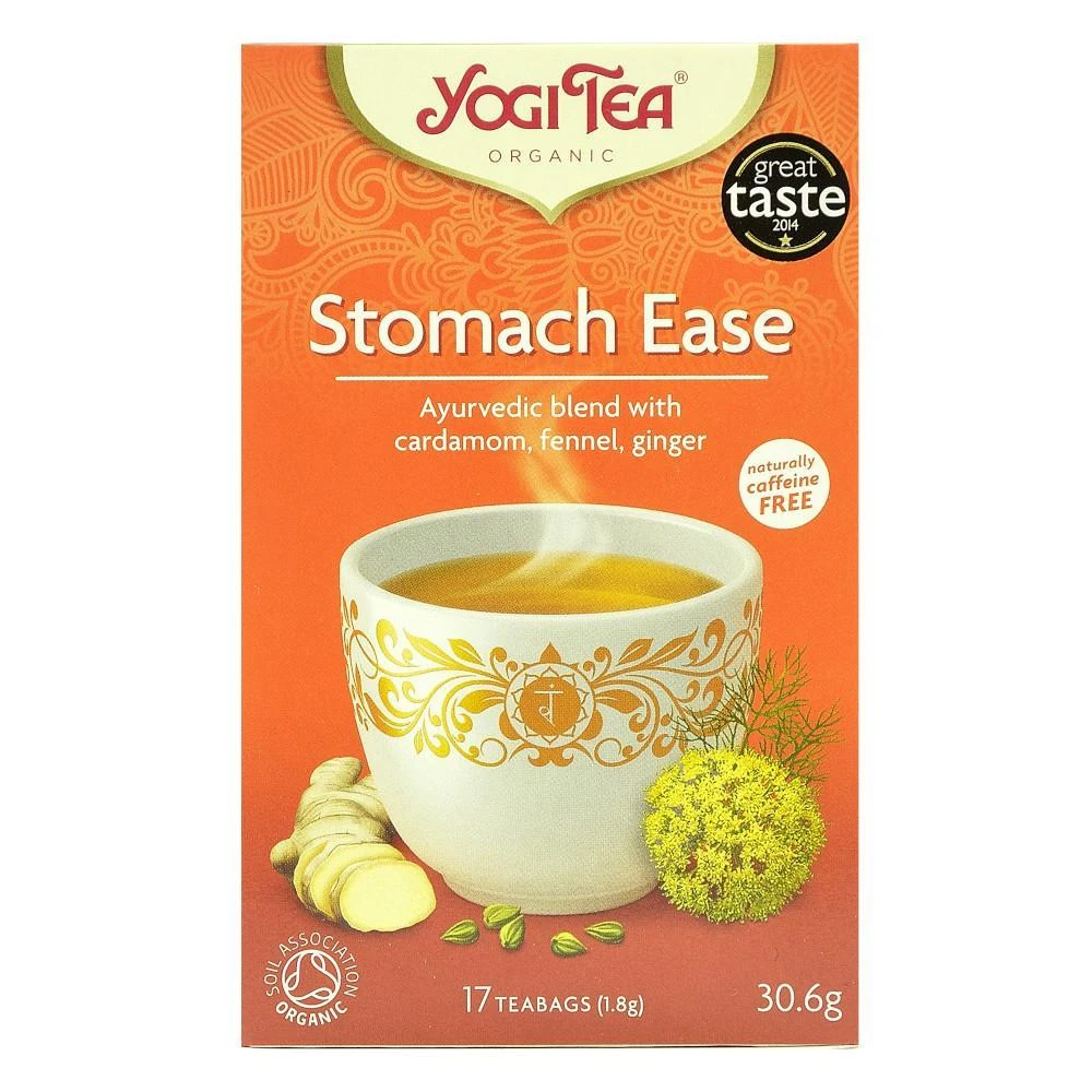 Yogi Tea Stomach Ease, ceai ayurvedic digestie usoara cu cardamom, fenicul si ghimbir