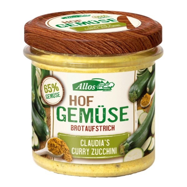 Zacusca bio cu dovlecei si curry, 135g - Allos
