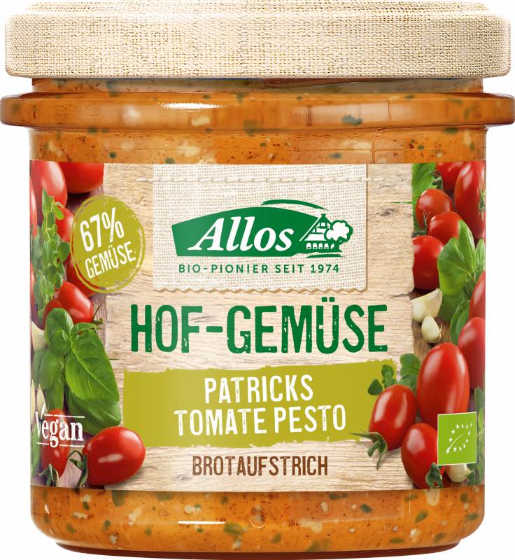 Zacusca bio cu pesto de tomate, 135g - Allos