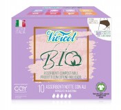 BIO Absorbante de noapte din bumbac organic cu aripioare, 10 buc - VIVICOT BIO