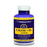 CALCIU + D3 cu vitamina K2, 30 capsule - HERBAGETICA