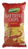 Chipsuri bio de cartofi cu paprika, 125g - Dennree