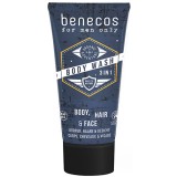 Gel de dus 3-in-1 pentru barbati, ten, corp, par - Benecos