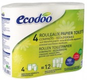 Hartie igienica ecologica, 4 role compacte - Ecodoo