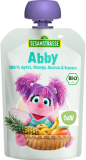 Piure bio pentru copii din banane, mere, mango si ananas Abby, 100g - SesameStreet