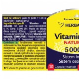 Vitamina D3 naturala 5000UI, 30 capsule - HERBAGETICA