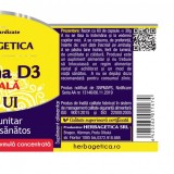 Vitamina D3 naturala 3000UI, 60 capsule - HERBAGETICA