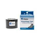 Bandaj kinesio elastic adeziv cu turmalina, rola 5m, Negru - Irisana