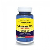 Vitamina D3 naturala 3000UI, 60 capsule - HERBAGETICA