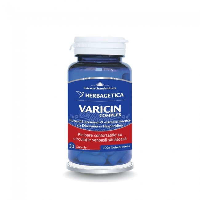 Varicin Complex supliment circulatie venoasa si varice, 30 capsule - HERBAGETICA
